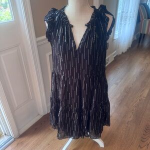 A Loves A women’s size large Metallic Stripped ruffled‎  Dress